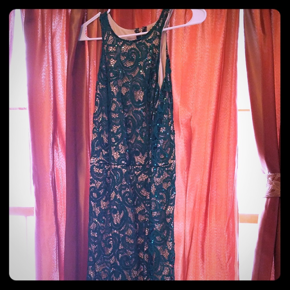 Green sequined cocktail dress